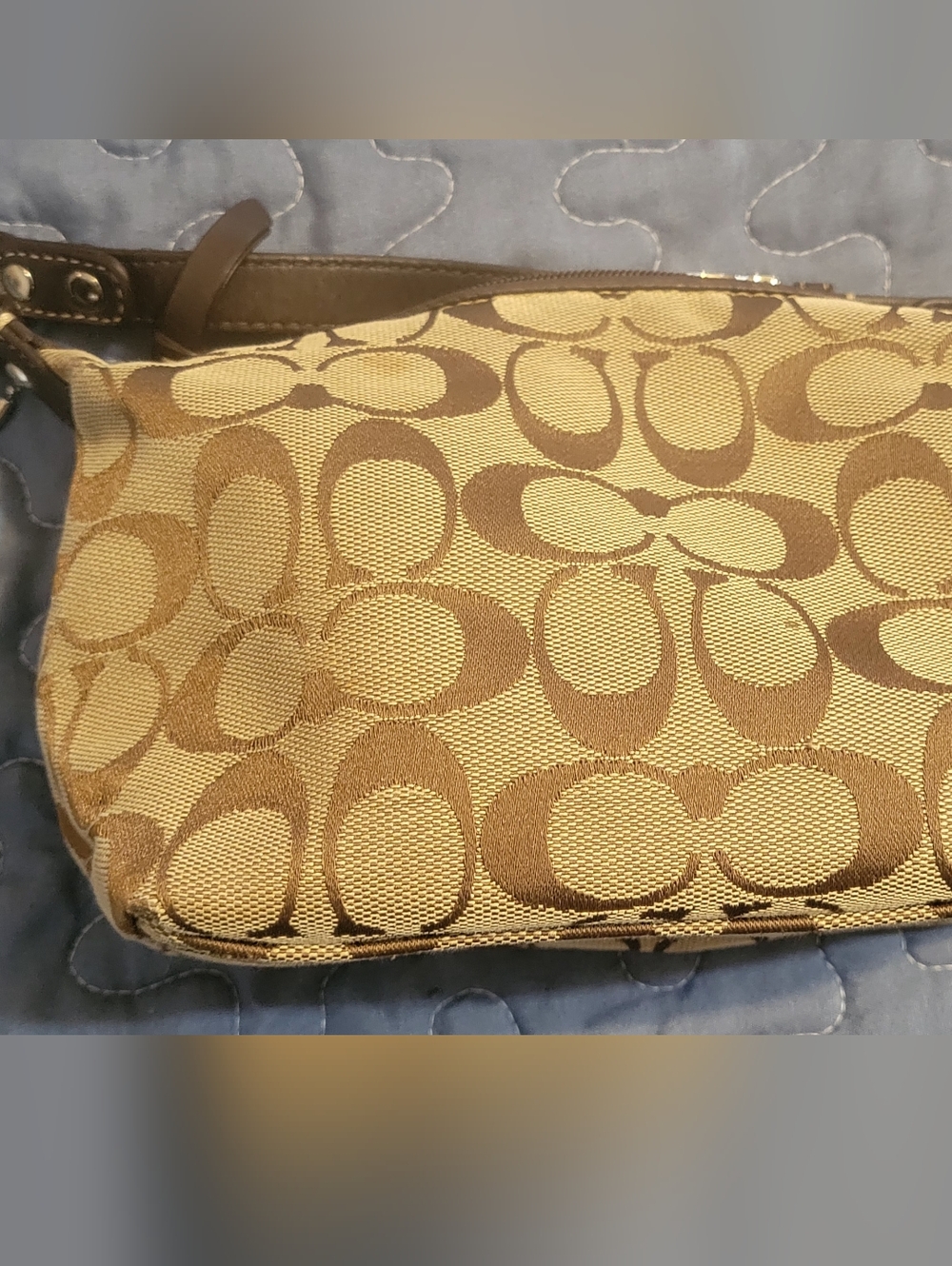 Coach/like Tan/Brown Signature Jacquard Convertible Mini Shoulder